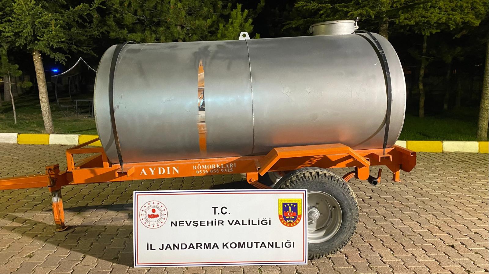 Çalınan su tankını Jandarma buldu