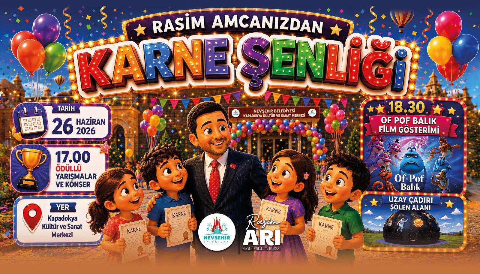 Çocuklara Rasim amcalarından karne şenliği
