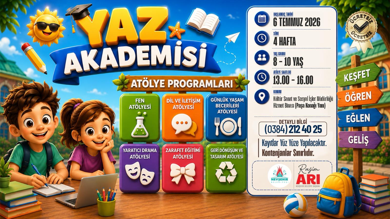 Yaz akademisi atölye programları başlıyor