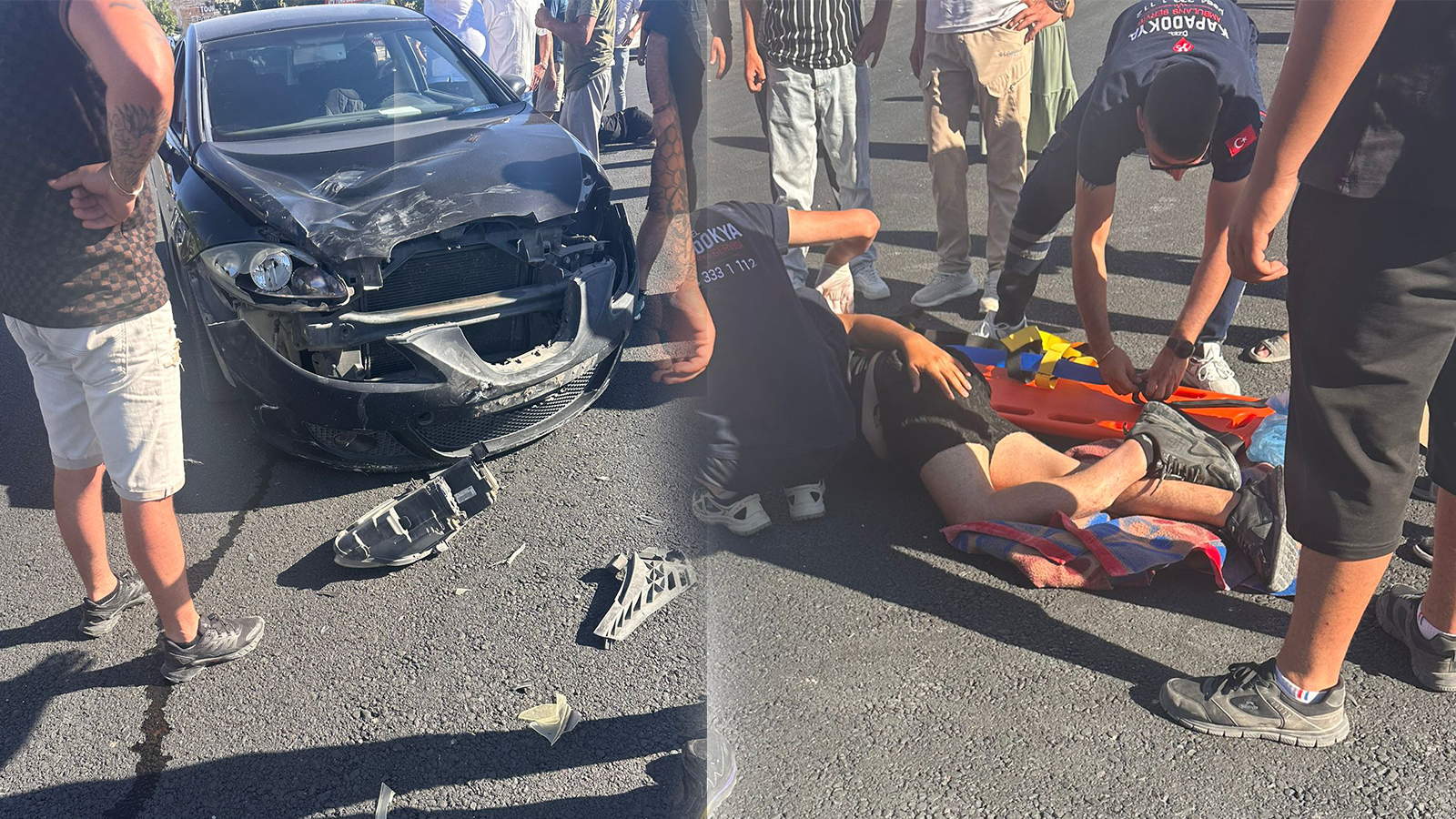 Araç ile motosiklet çarpıştı: 1 yaralı