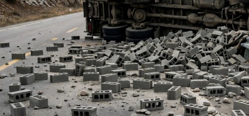 Nevşehir’den briket yüklenen tır Niğde’de devrildi
