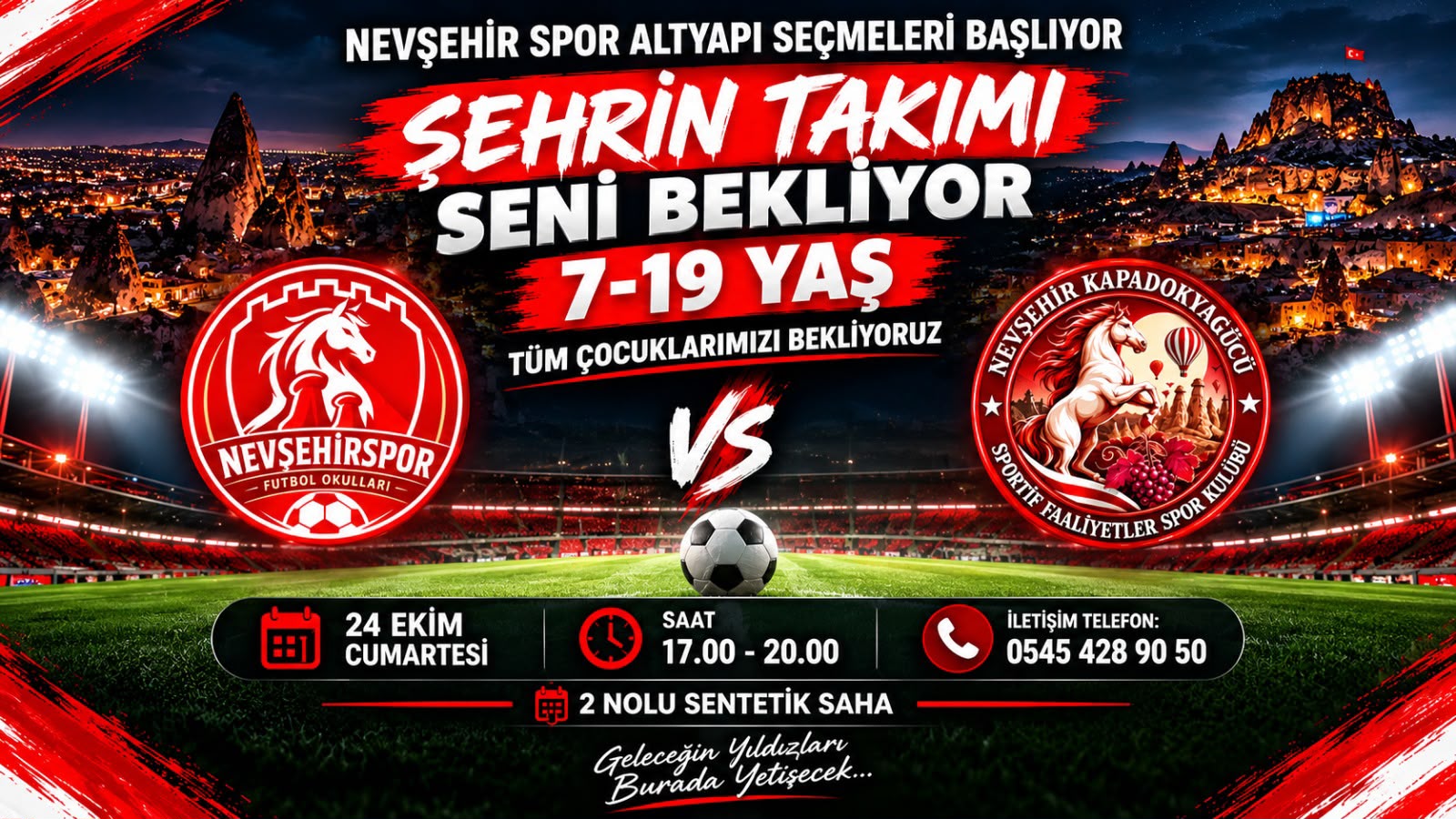 Nevşehir Spor altyapı seçmeleri yarın!